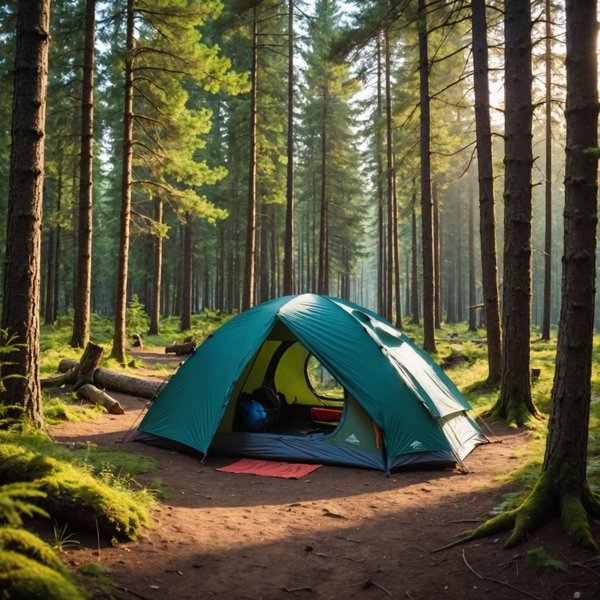 Quels sont les équipements nécessaires pour un camping en région de forêts mixtes en été?